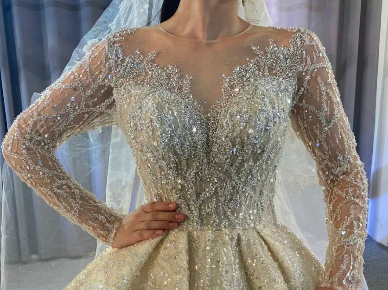 New Luxury Full Beading Wedding Gown Mscooco.co.uk
