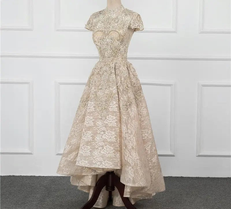 Isla Lace Beading Evening Gown - Mscooco.co.uk