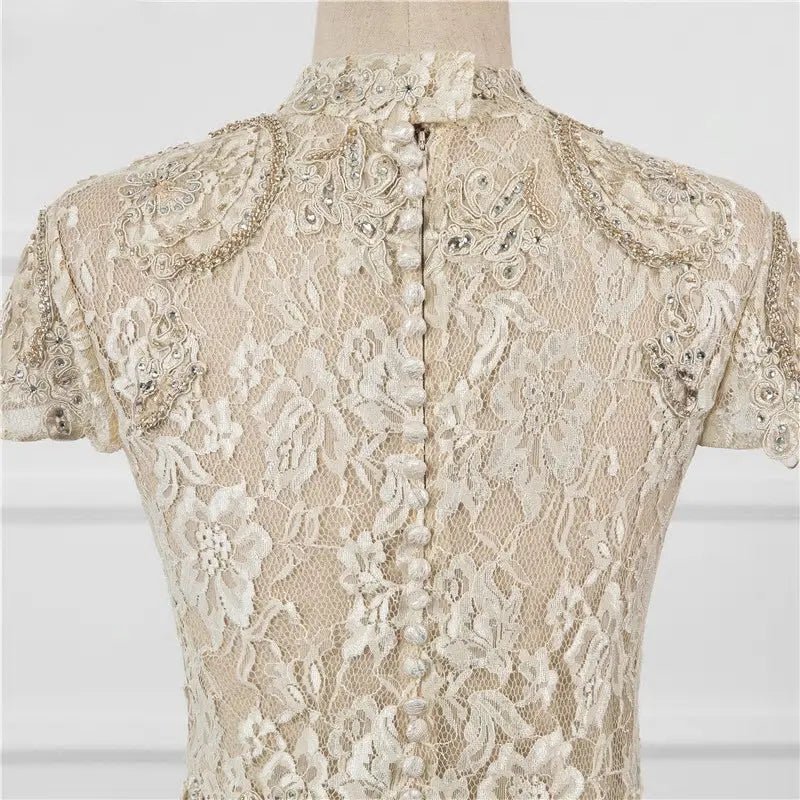 Isla Lace Beading Evening Gown - Mscooco.co.uk