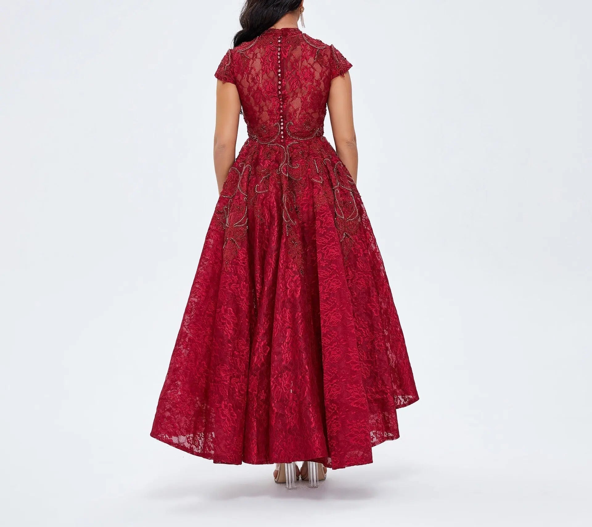 Isla Lace Beading Evening Gown - Mscooco.co.uk