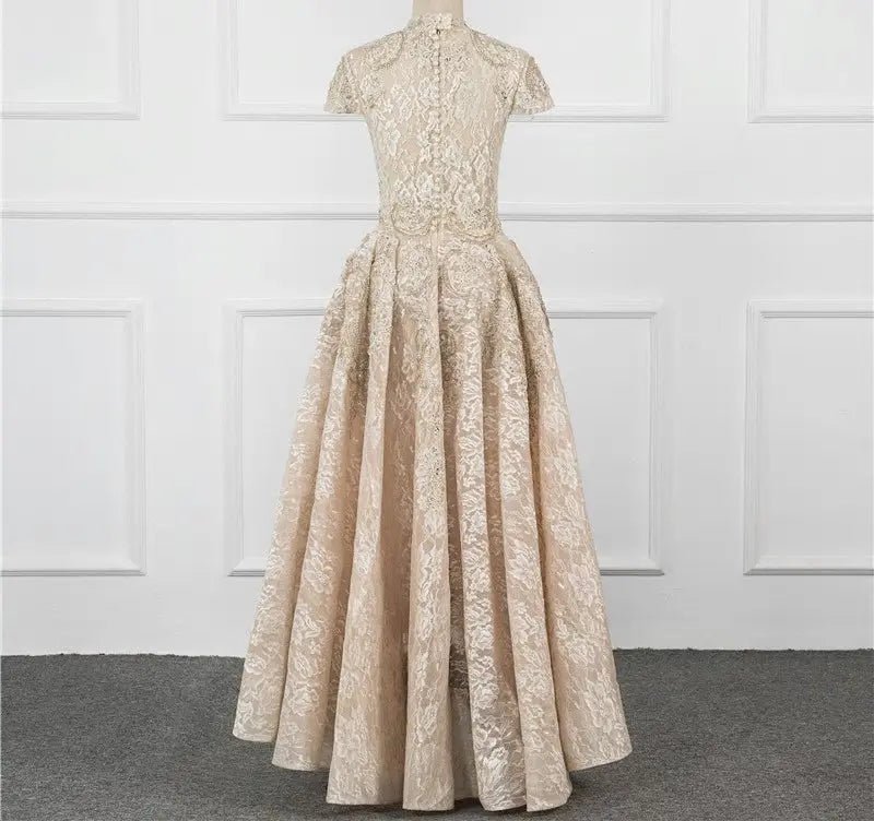 Isla Lace Beading Evening Gown - Mscooco.co.uk