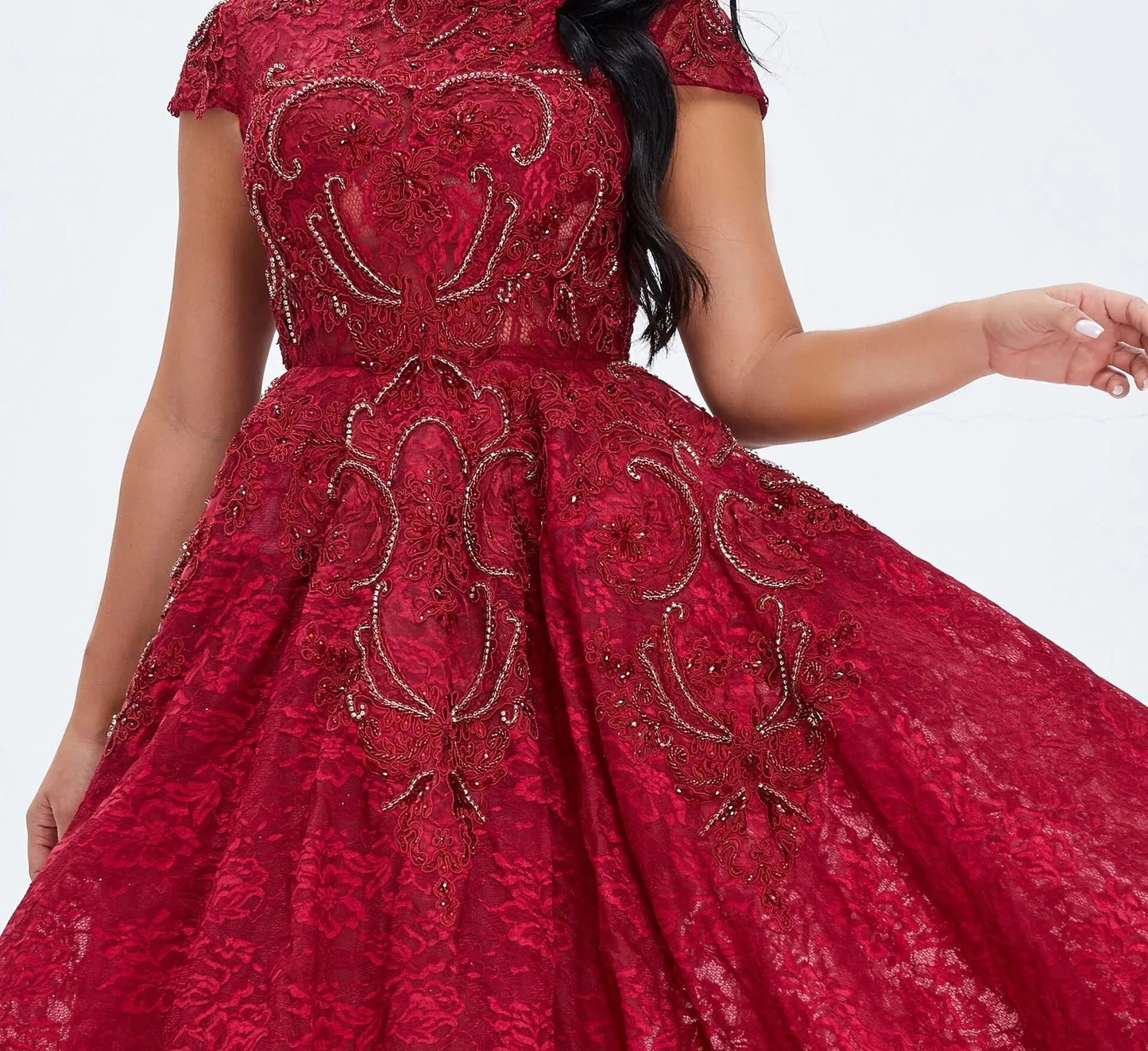 Isla Lace Beading Evening Gown - Mscooco.co.uk