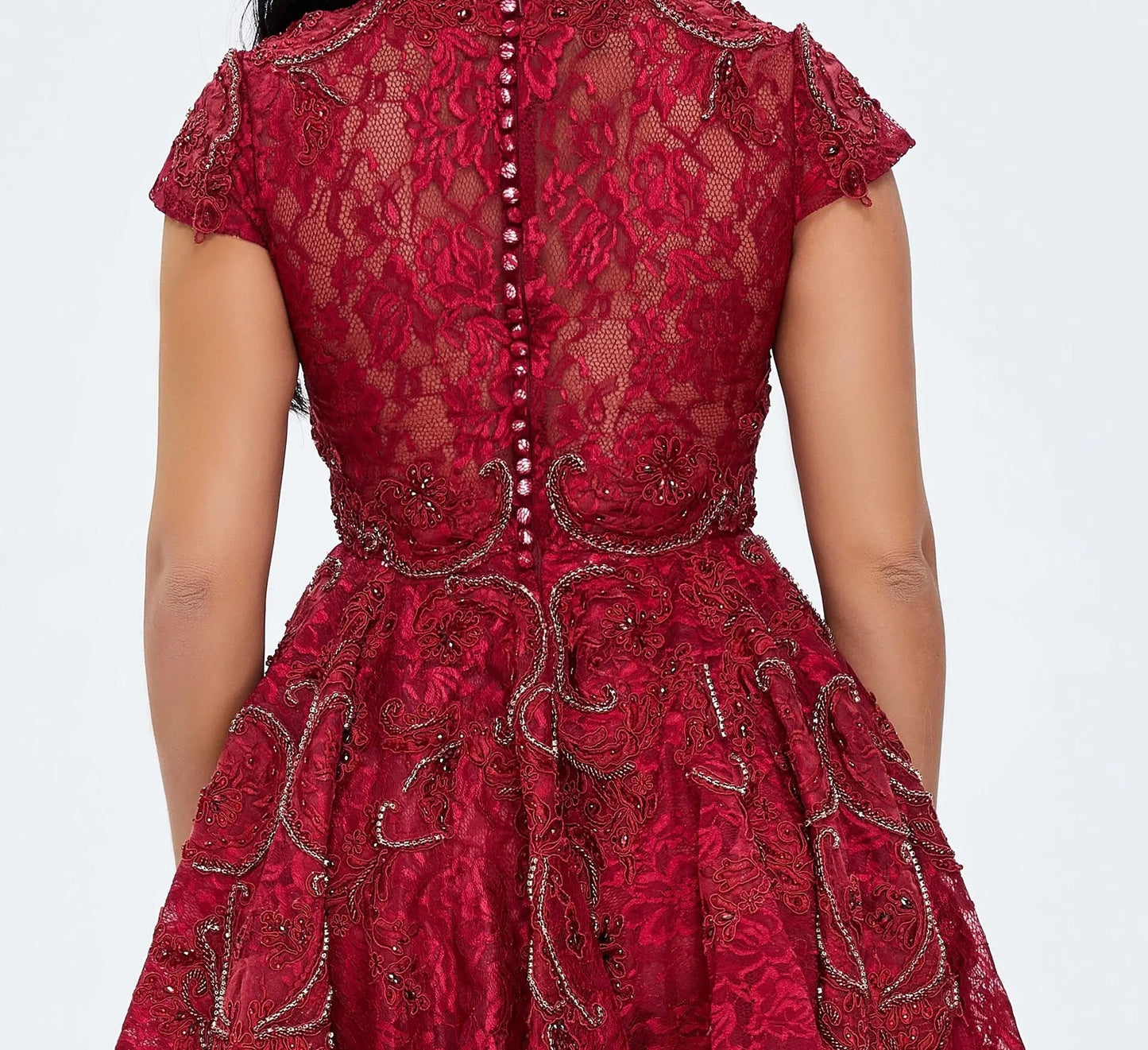 Isla Lace Beading Evening Gown - Mscooco.co.uk