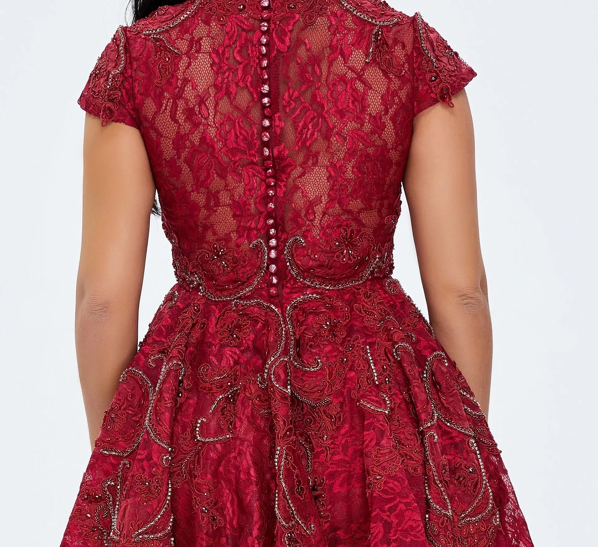 Isla Lace Beading Evening Gown - Mscooco.co.uk