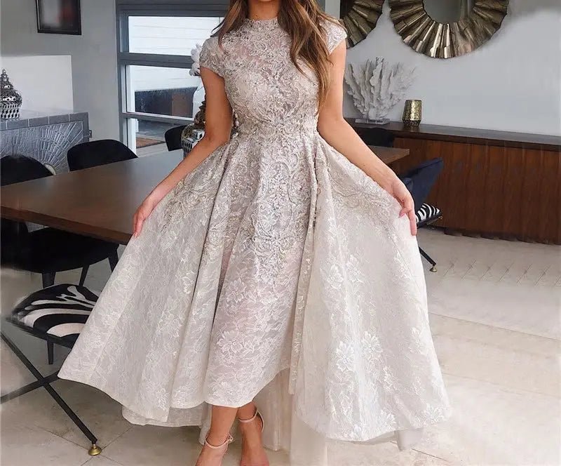Isla Lace Beading Evening Gown - Mscooco.co.uk