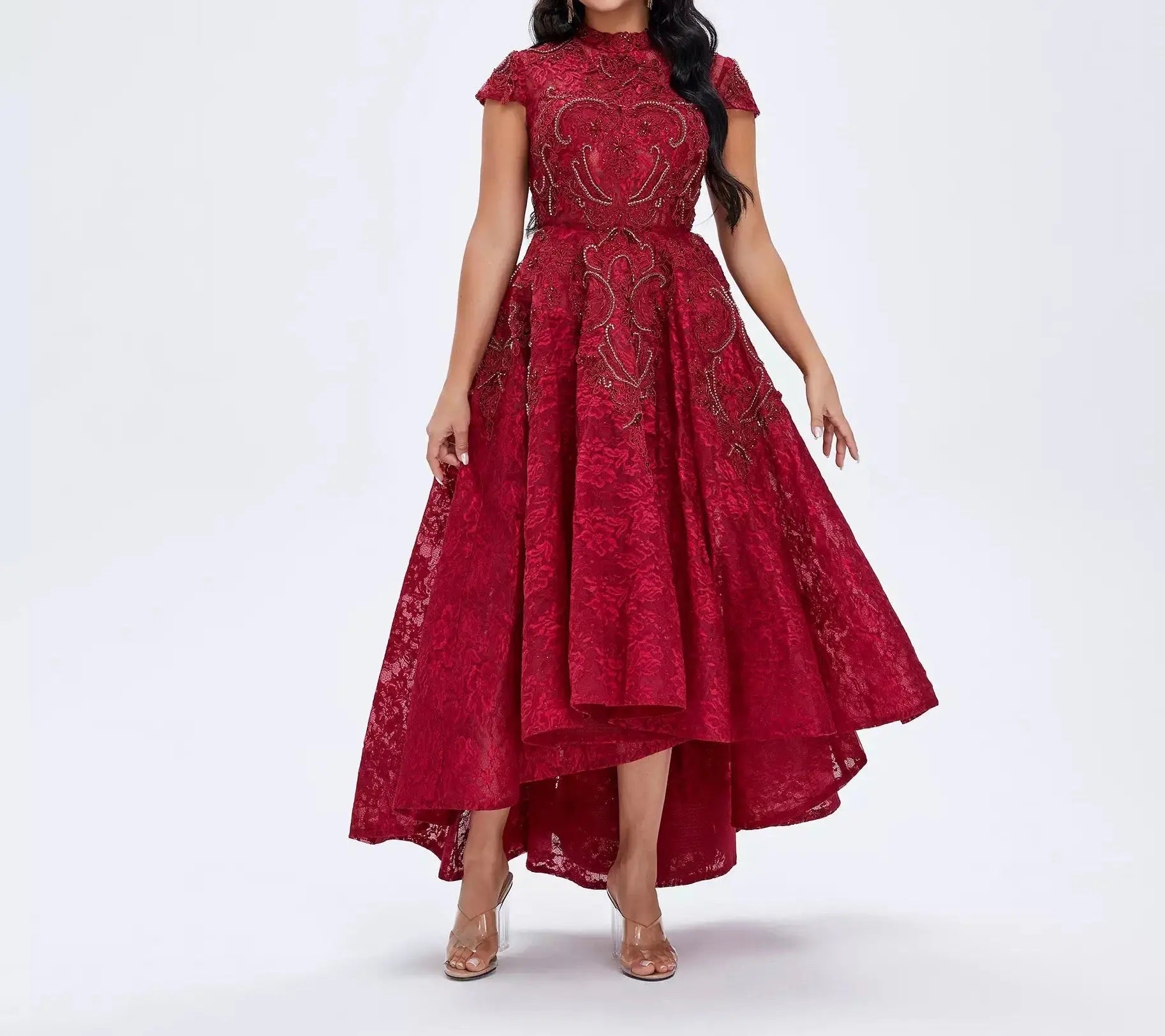 Isla Lace Beading Evening Gown - Mscooco.co.uk