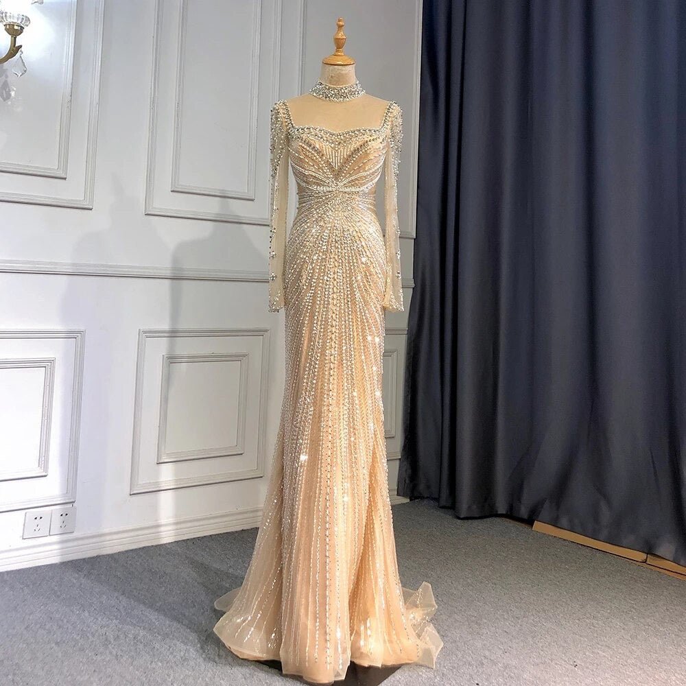 Jessi Elegant Long Sleeves Evening Dress - Mscooco.co.uk