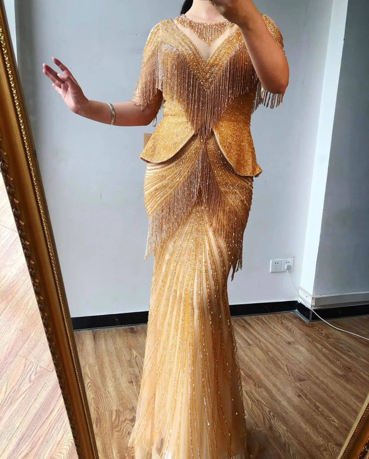 JOVA Luxe Tassel Beading Maxi Dress - Mscooco.co.uk