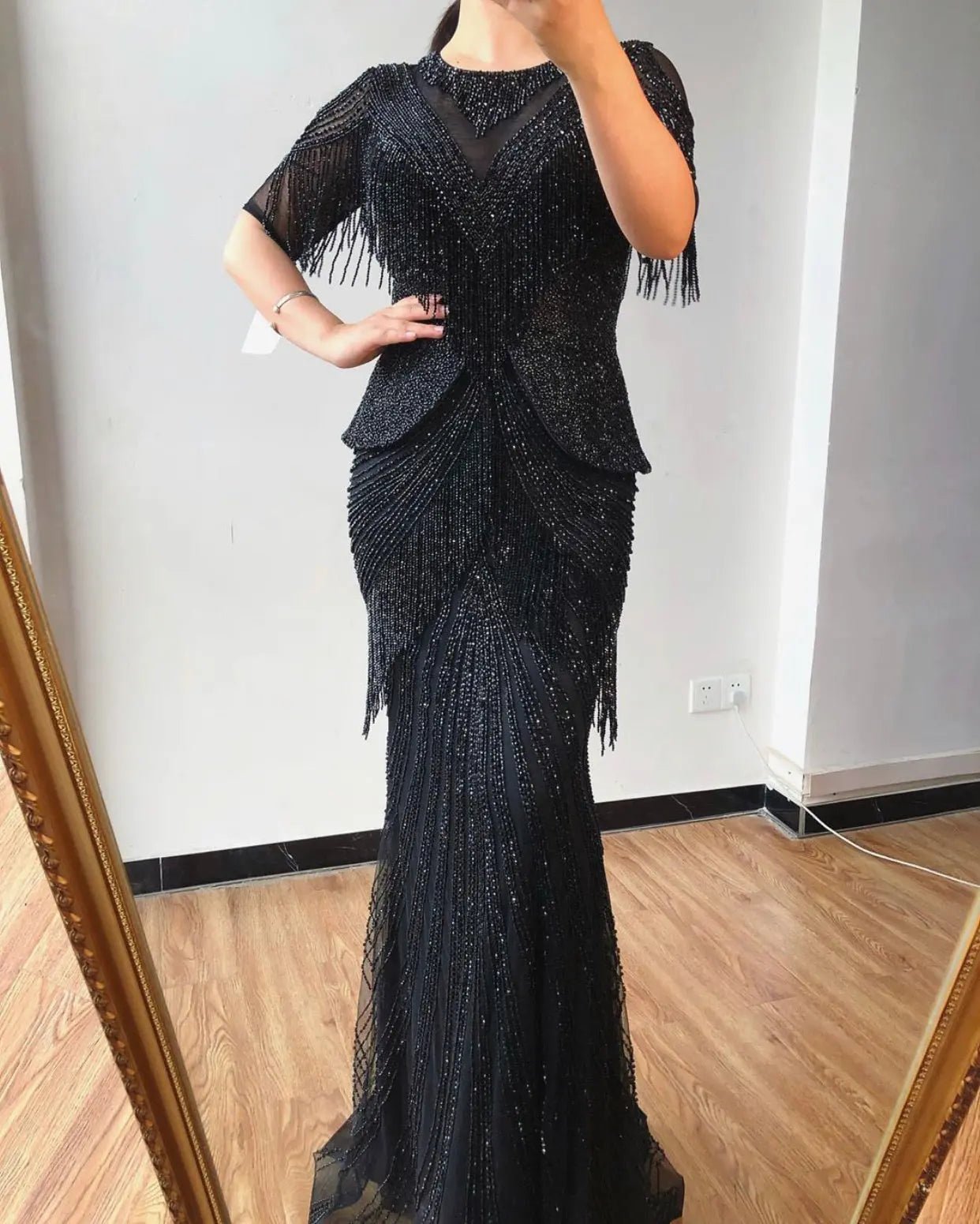 JOVA Luxe Tassel Beading Maxi Dress - Mscooco.co.uk