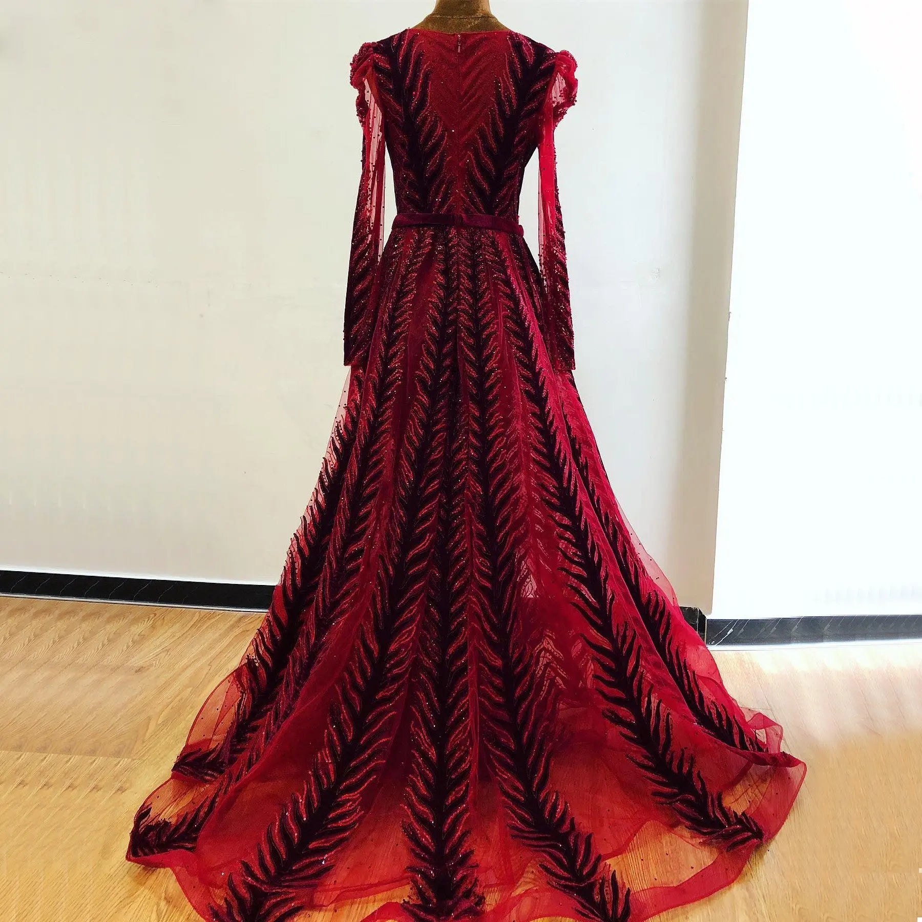 KAYLA - V-Neck Luxury Beading Gown - Mscooco.co.uk