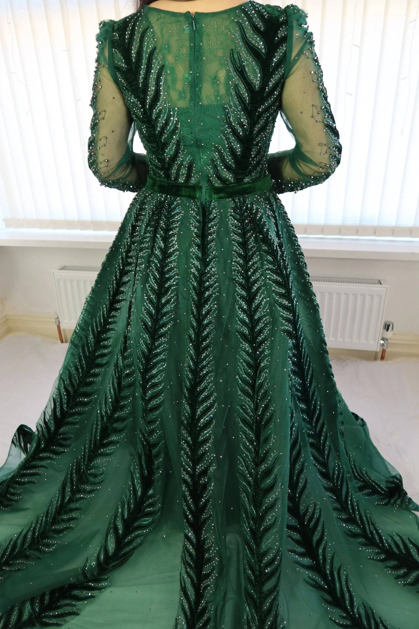 KAYLA - V-Neck Luxury Beading Gown - Mscooco.co.uk