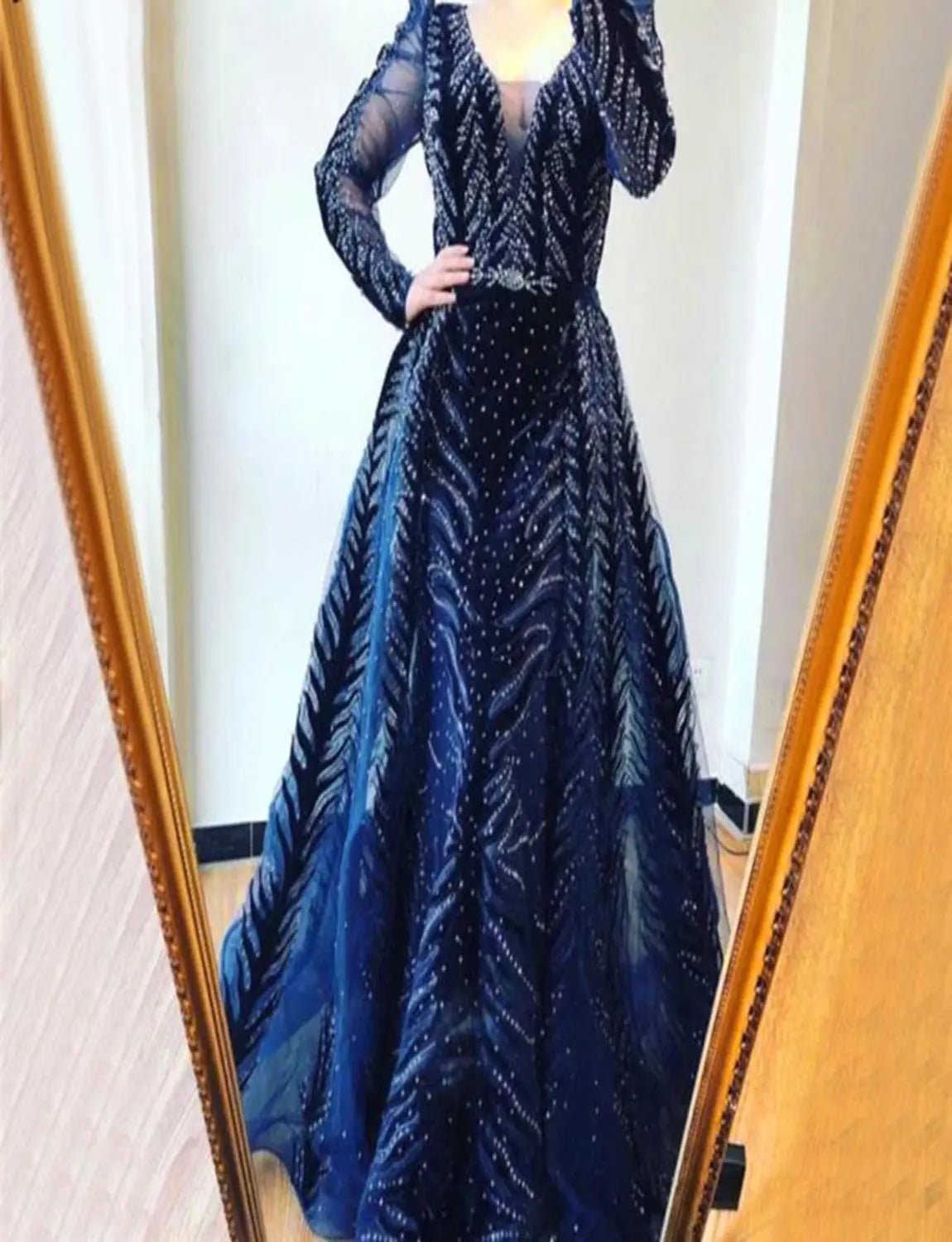 KAYLA - V-Neck Luxury Beading Gown - Mscooco.co.uk KAYLA - V-Neck Luxury Beading Gown - Mscooco.co.uk