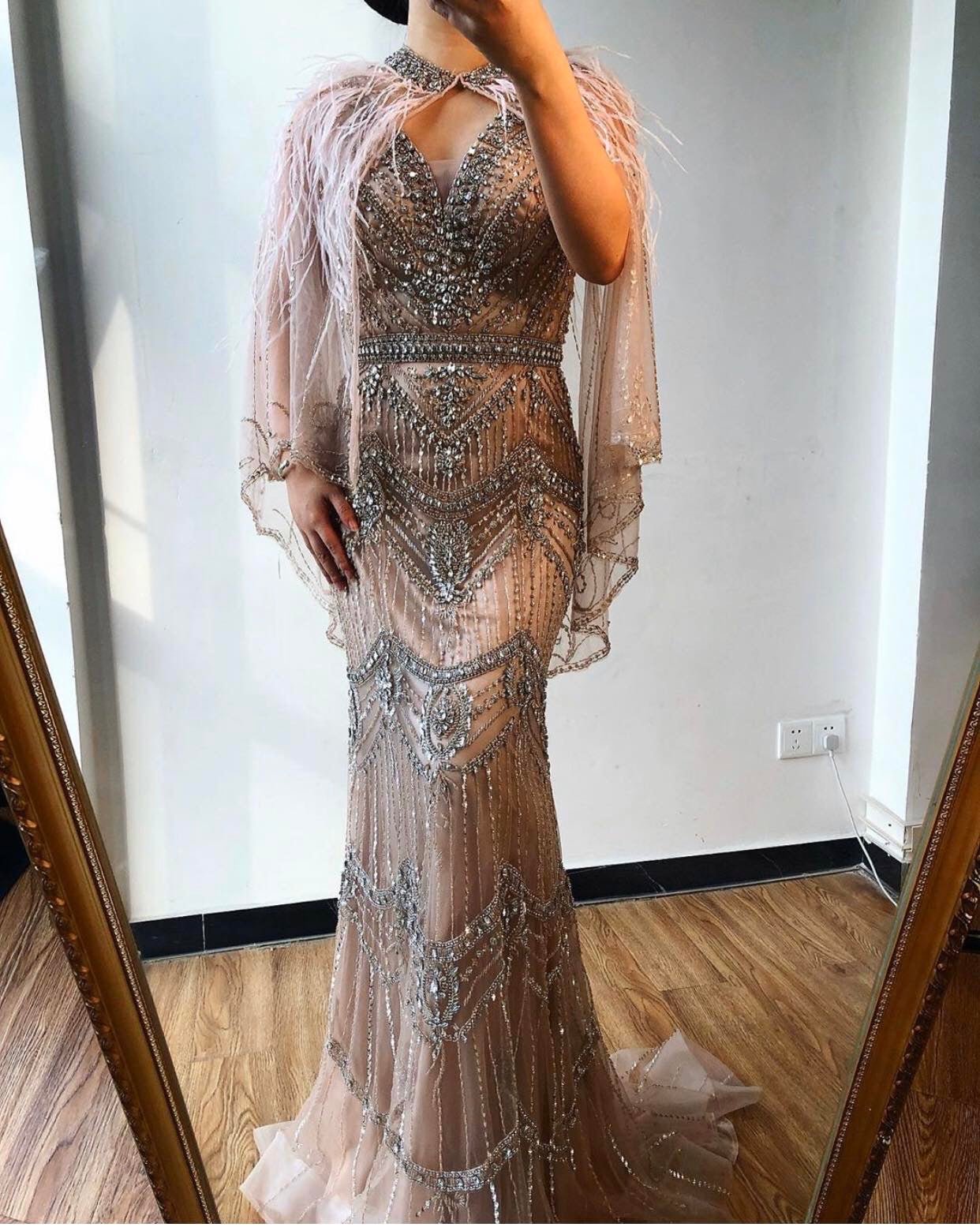 Kourtney - Beaded Embellished Evening Gown - Mscooco.co.uk
