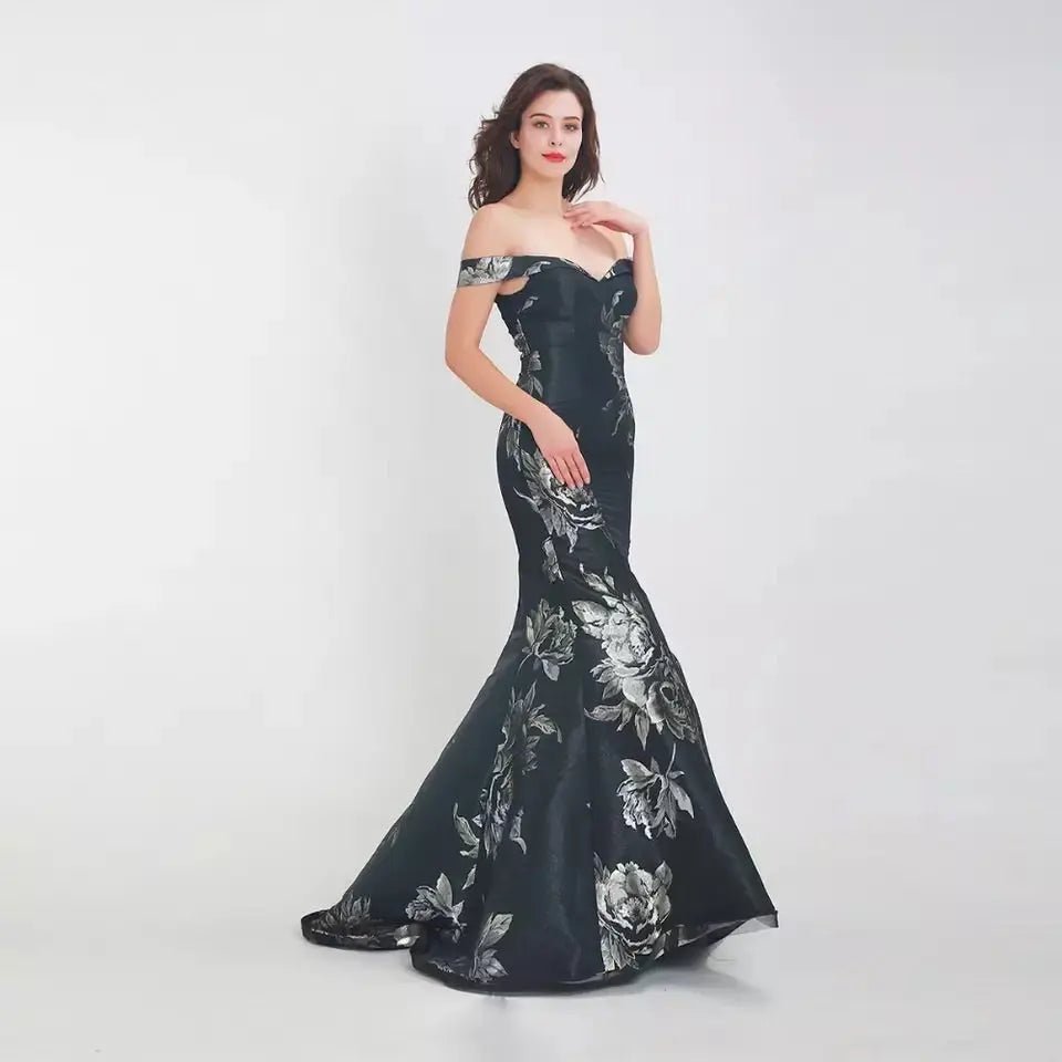 Kyra Floral Print Mermaid Gown - Mscooco.co.uk