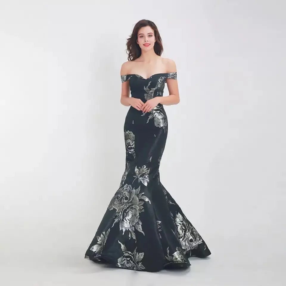 Kyra Floral Print Mermaid Gown - Mscooco.co.uk