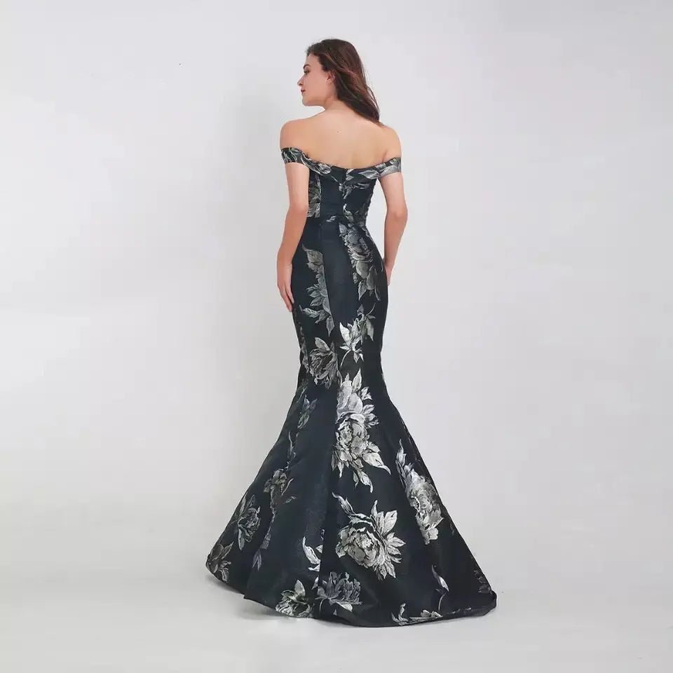 Kyra Floral Print Mermaid Gown - Mscooco.co.uk