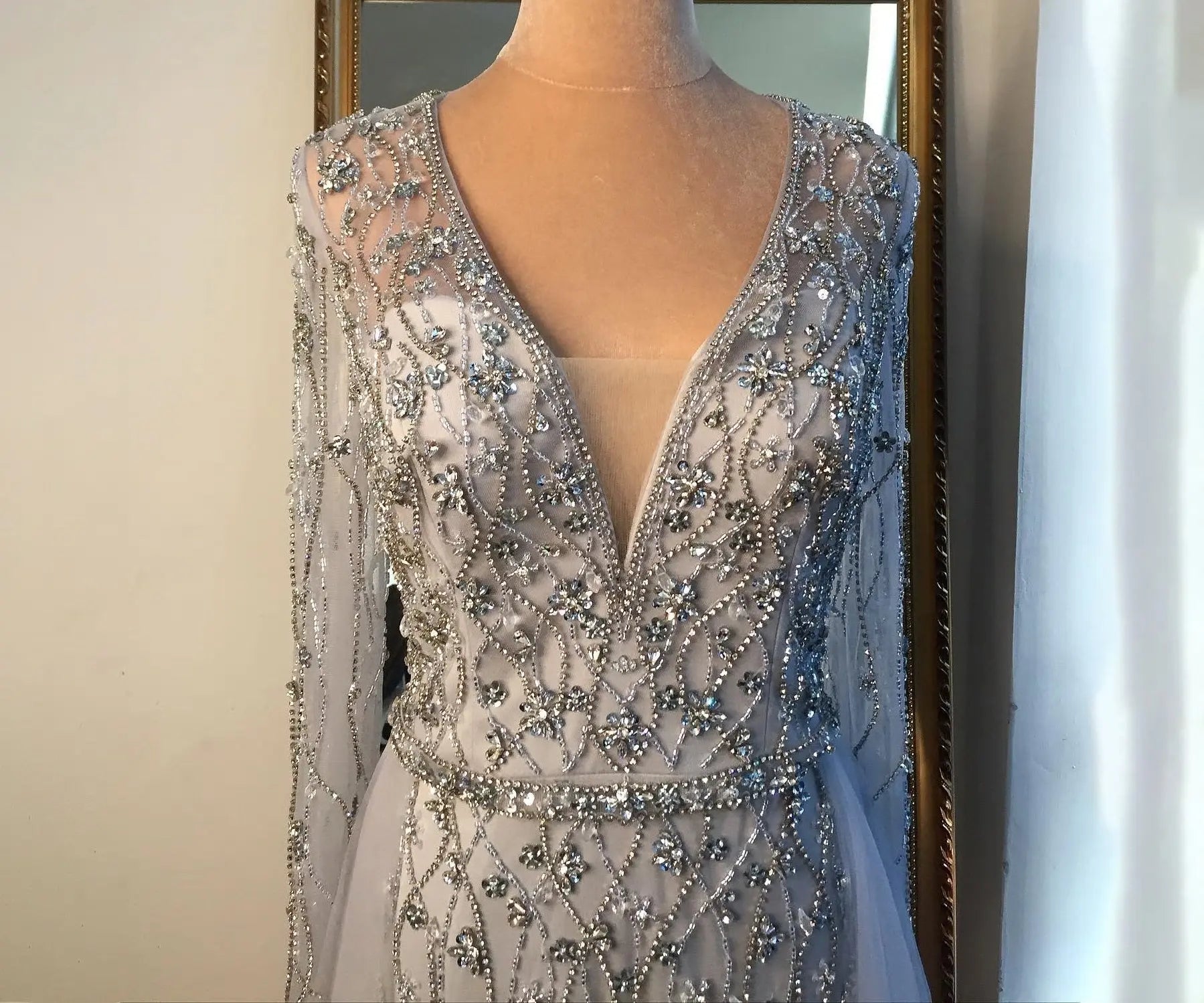 LAYA - Beaded Embellished Evening Gown - Mscooco.co.uk