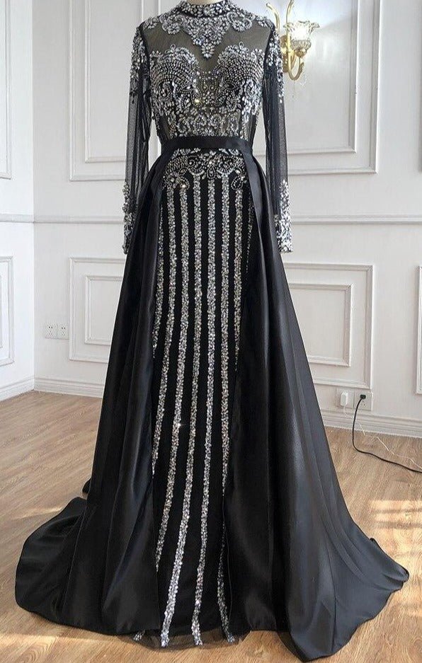 Leannaa Luxury Mermaid Train Evening Dress - Mscooco.co.uk