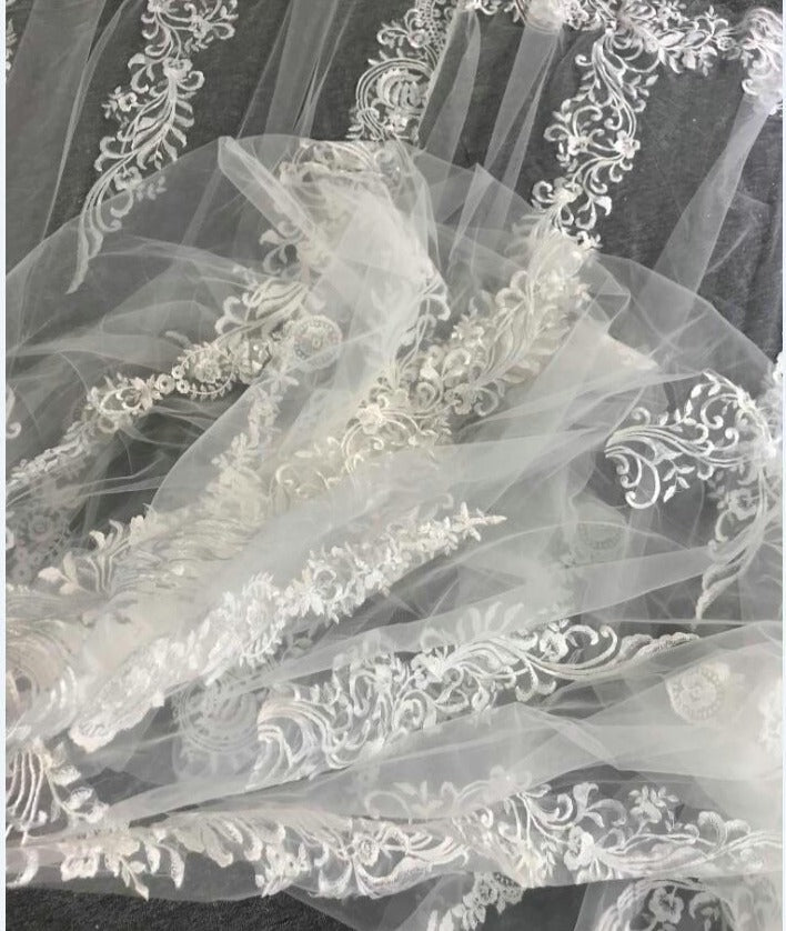 Long lace veil 2020 wedding veil - Mscooco.co.uk