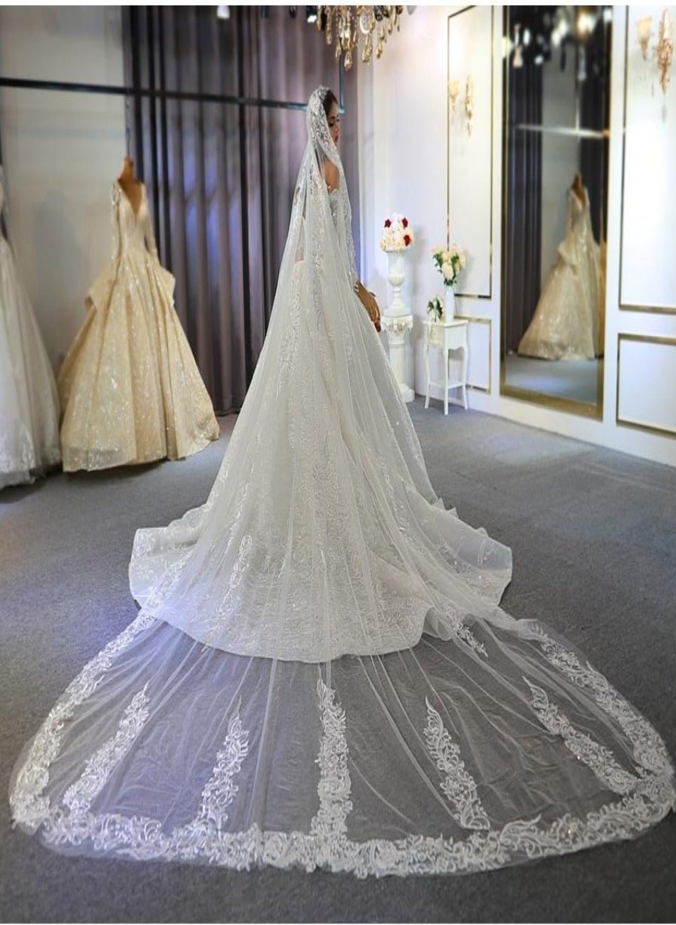 Long lace veil 2020 wedding veil - Mscooco.co.uk