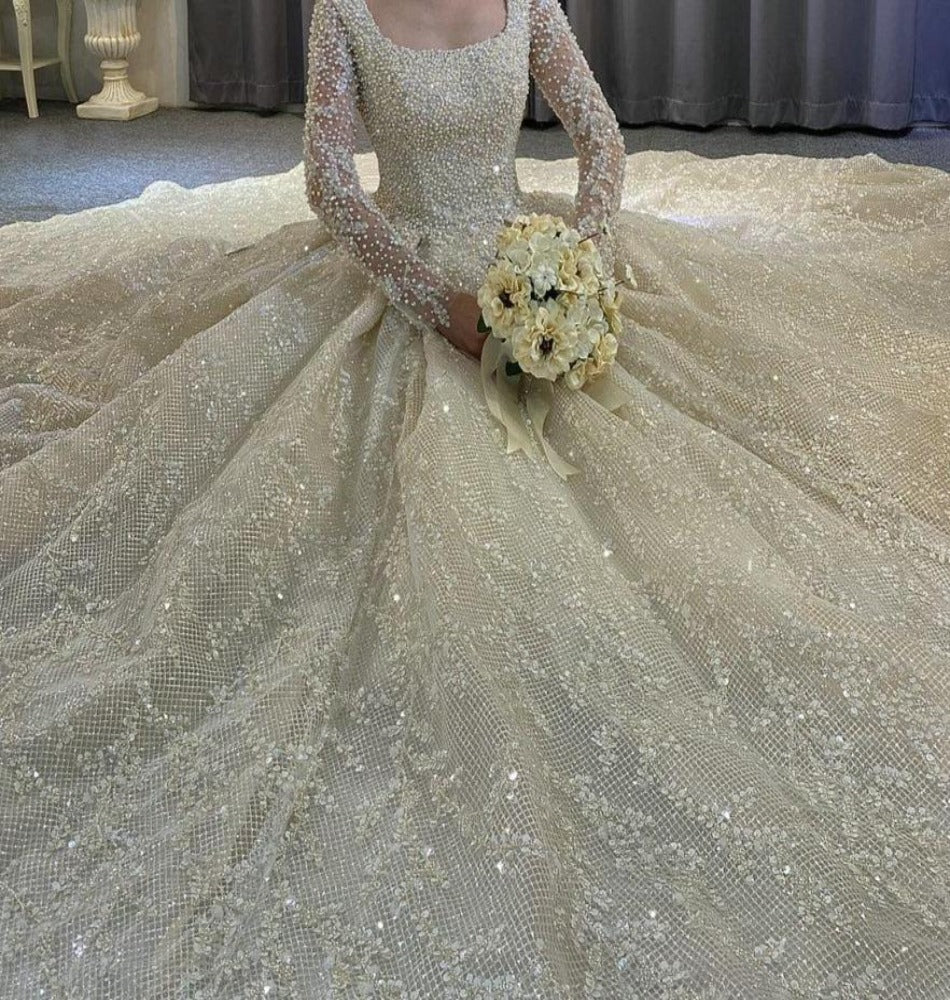 Long Sleeves Lace Wedding Dress 2021 - Mscooco.co.uk