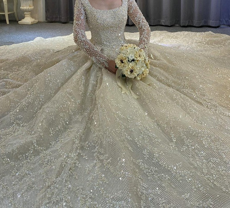 Long Sleeves Lace Wedding Dress 2021 - Mscooco.co.uk