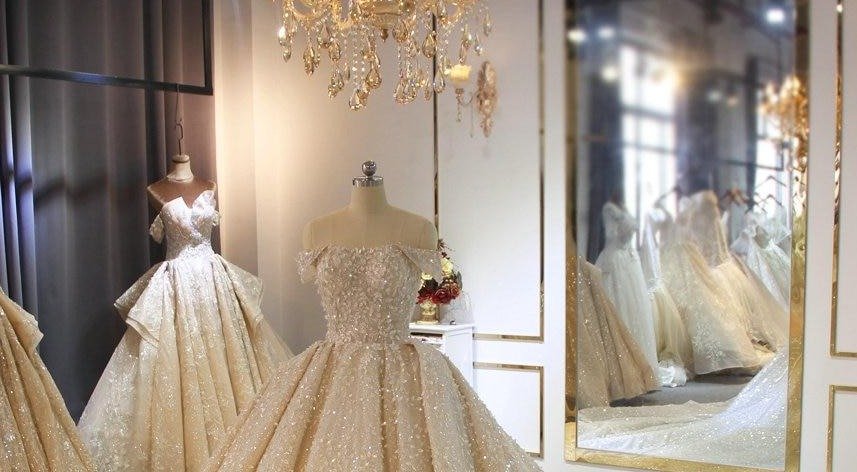 Long Train Full Beading Wedding Dress - Mscooco.co.uk