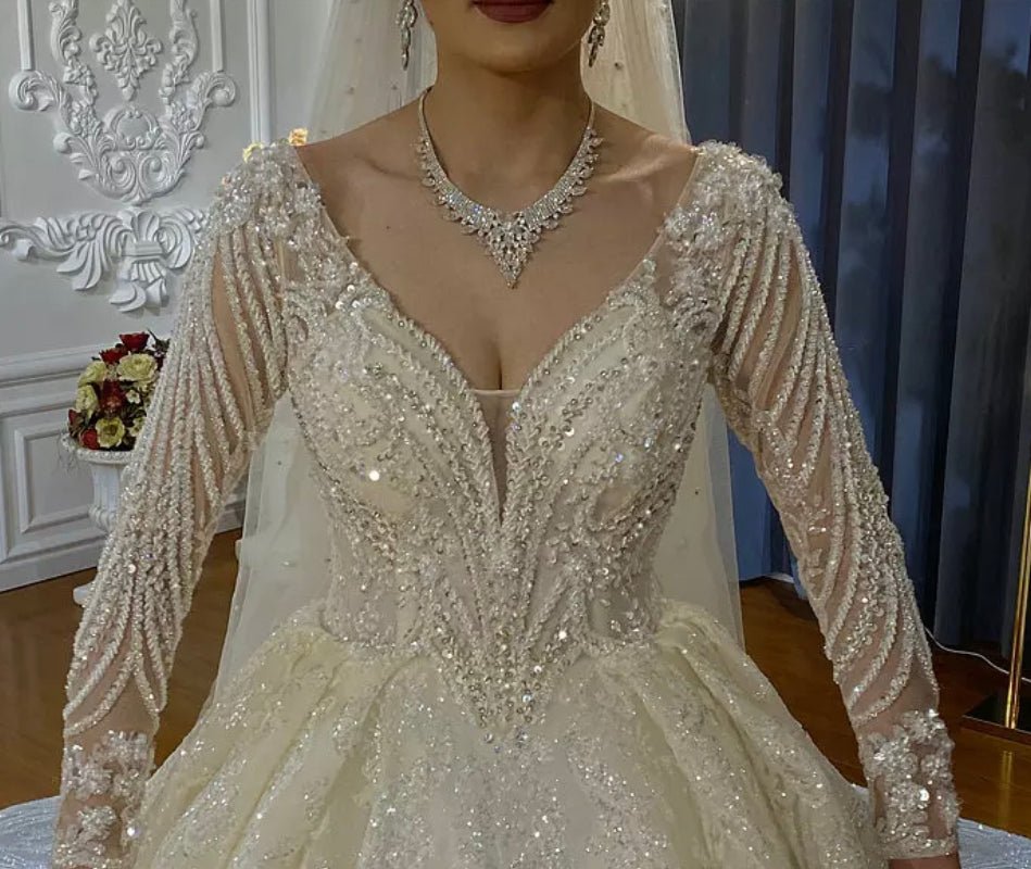 Luxury Beautiful Lace Wedding Gown - Mscooco.co.uk