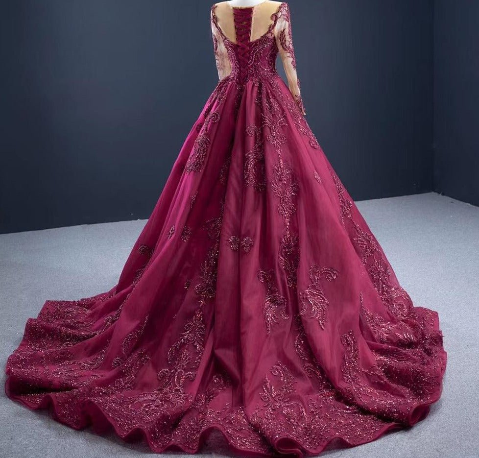 Luxury Elegant With Train Beading Formal Dress - Mscooco.co.uk