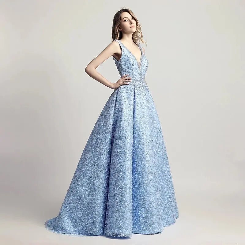 Luxury Embellished Pearl Gown - Mscooco.co.uk