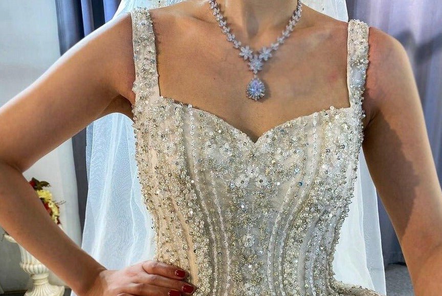 Luxury Full Beading Lace Wedding Dress - Mscooco.co.uk