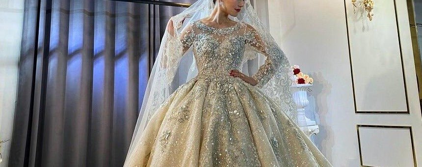 Luxury Heavy Beading Wedding Dress - Mscooco.co.uk