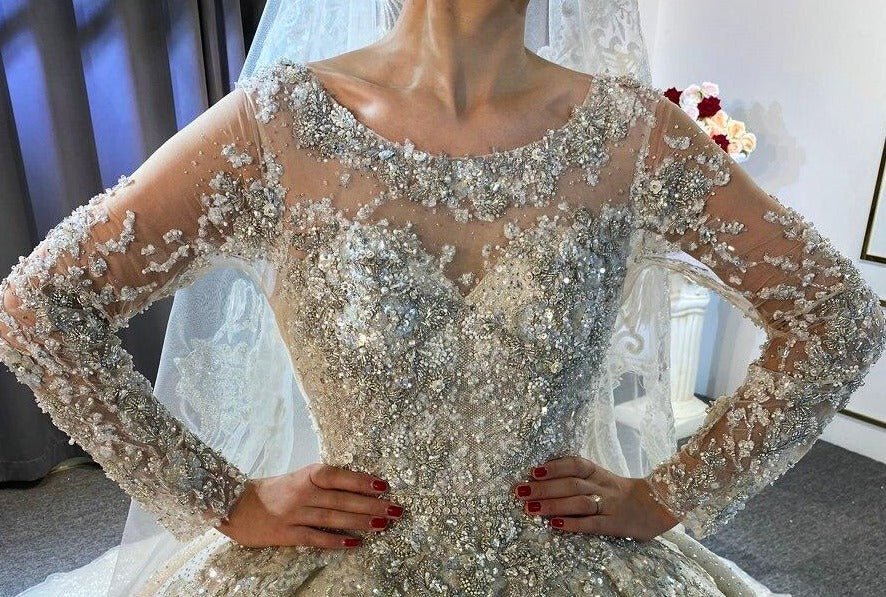 Luxury Heavy Beading Wedding Dress - Mscooco.co.uk