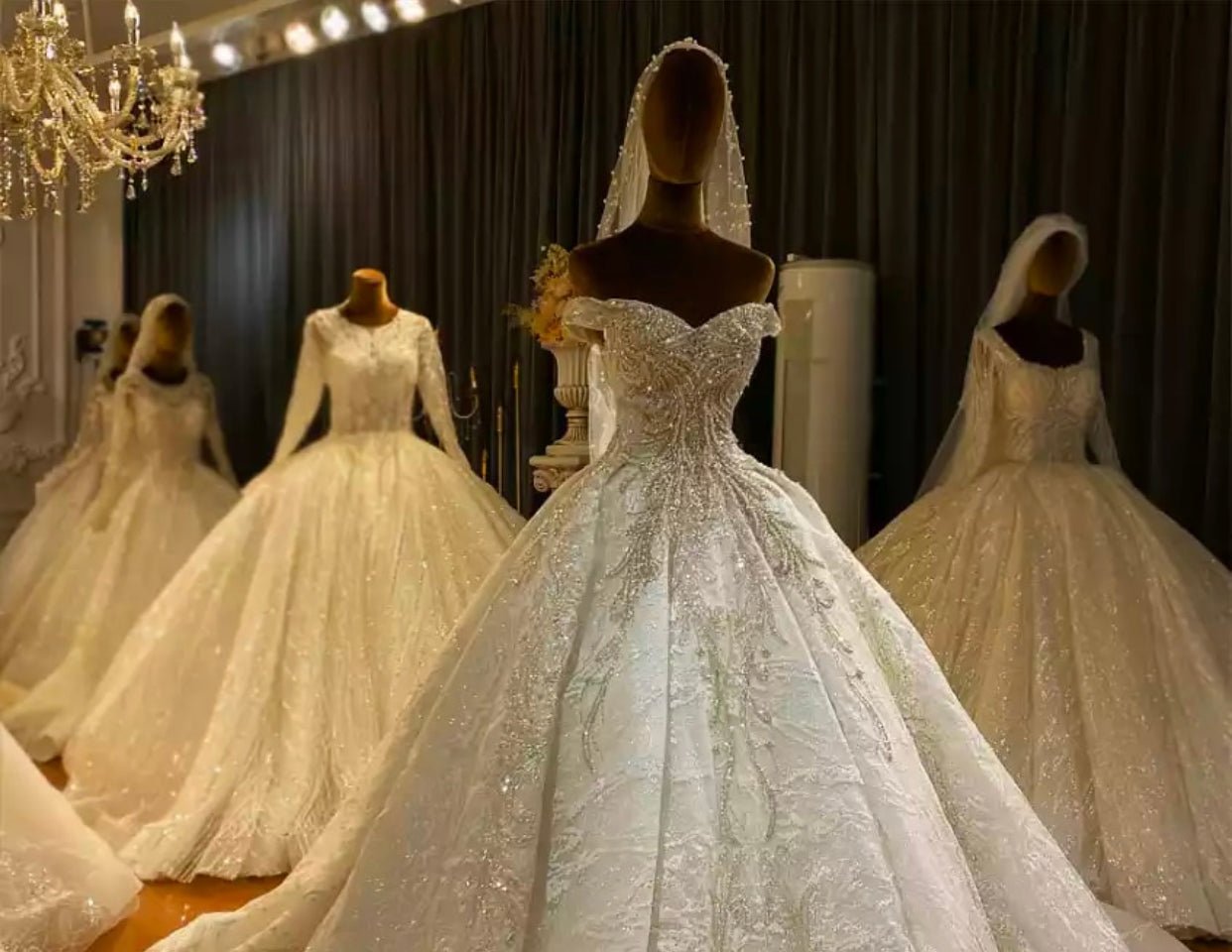Luxury Off Shoulder Beading Wedding Dress - Mscooco.co.uk