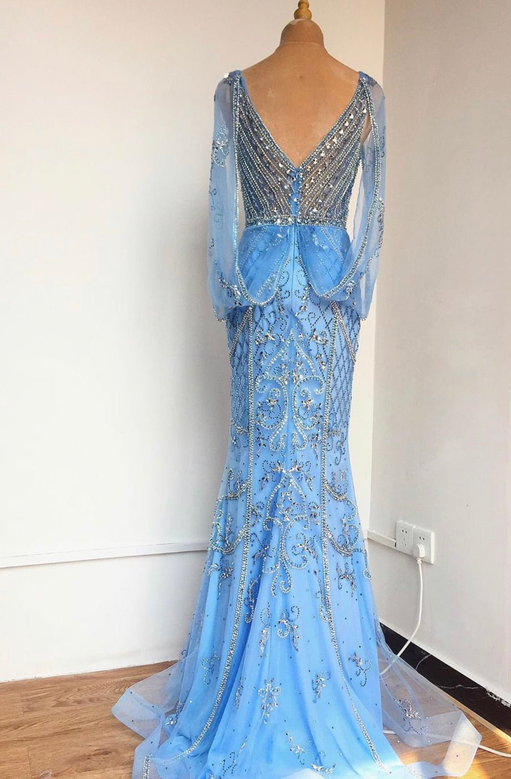 Malisa Crystal Shawl Yarn Formal Dress - Mscooco.co.uk