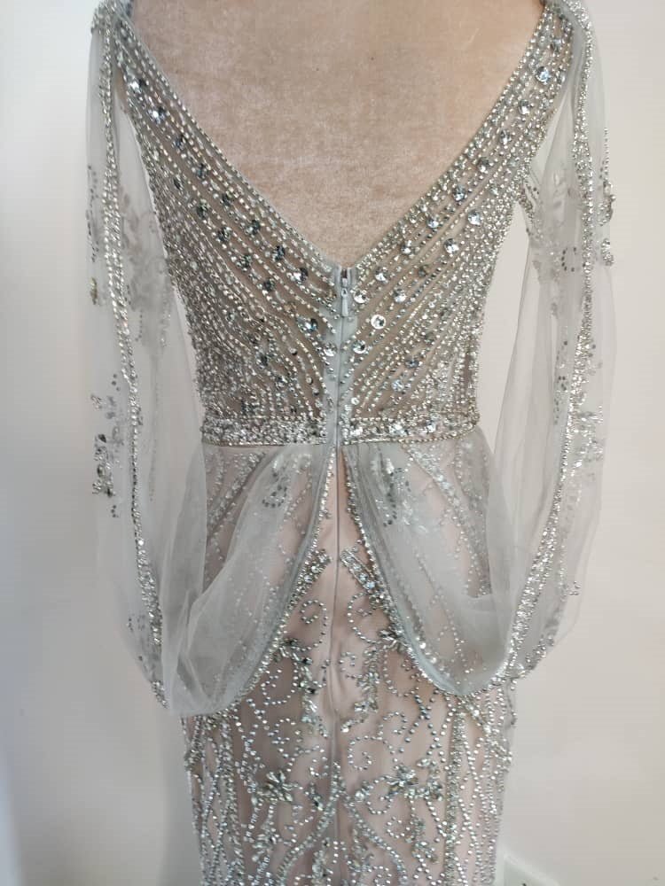 Malisa Crystal Shawl Yarn Formal Dress - Mscooco.co.uk