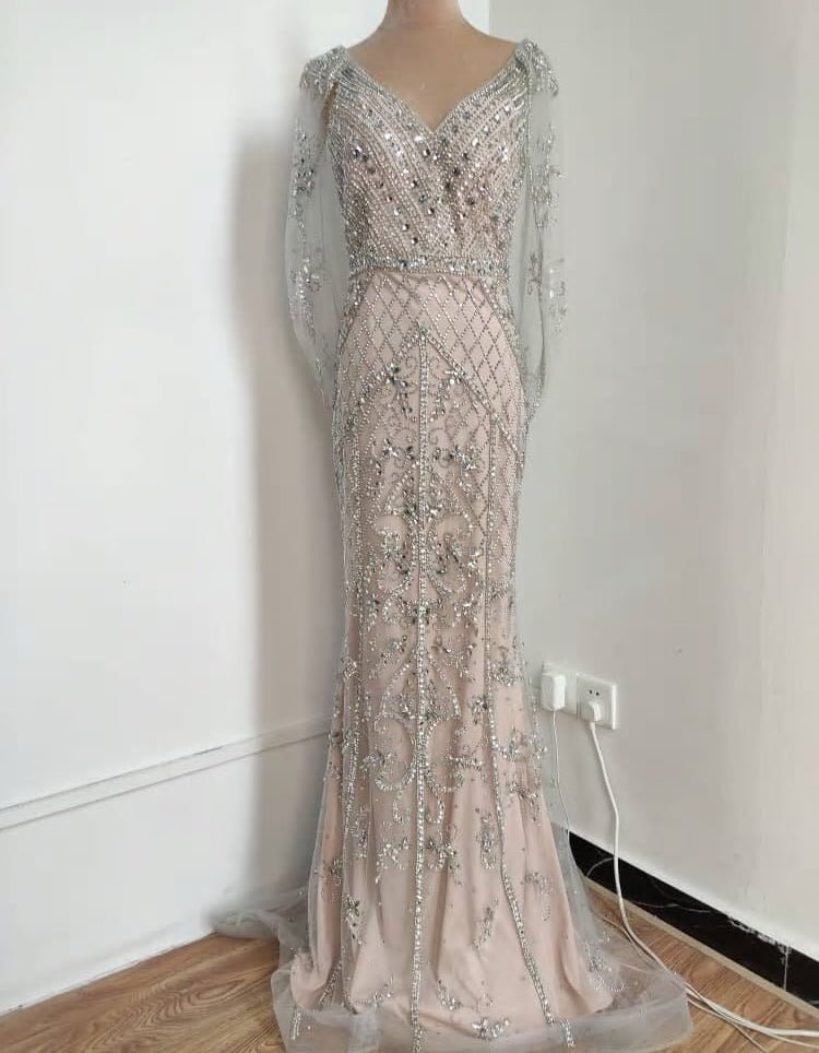 Malisa Crystal Shawl Yarn Formal Dress - Mscooco.co.uk