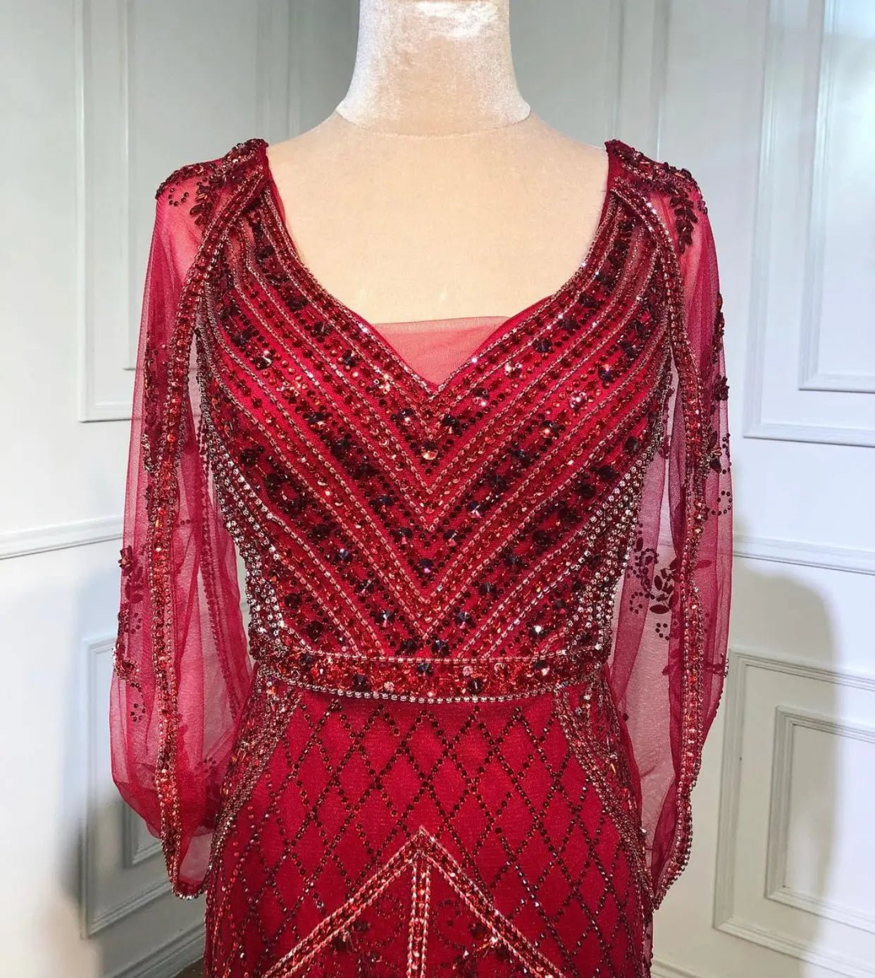 Malisa Crystal Shawl Yarn Formal Dress - Mscooco.co.uk