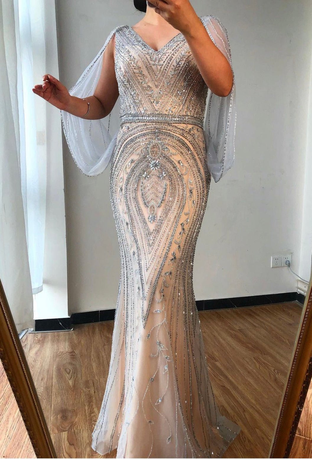 Malisa Crystal Shawl Yarn Formal Dress - Mscooco.co.uk