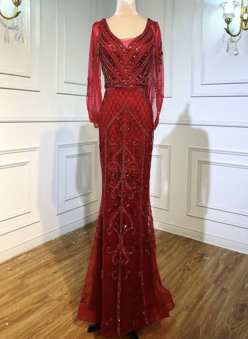 Malisa Crystal Shawl Yarn Formal Dress - Mscooco.co.uk