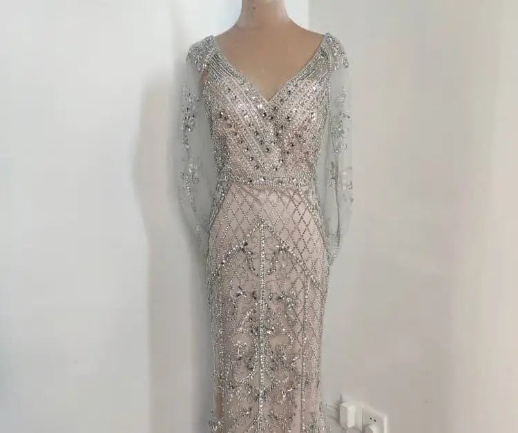 Malisa Crystal Shawl Yarn Formal Dress - Mscooco.co.uk