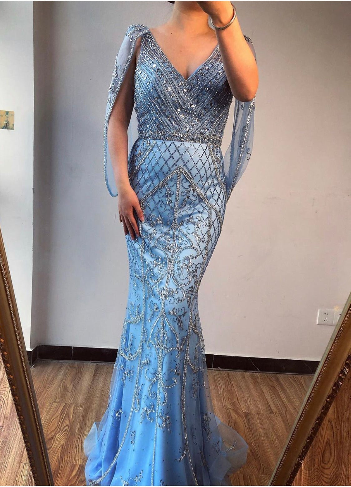 Malisa Crystal Shawl Yarn Formal Dress - Mscooco.co.uk