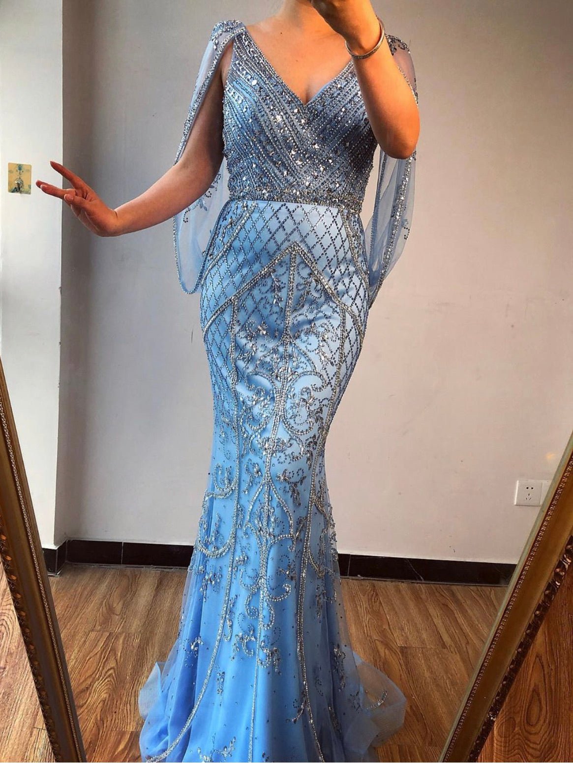 Malisa Crystal Shawl Yarn Formal Dress - Mscooco.co.uk