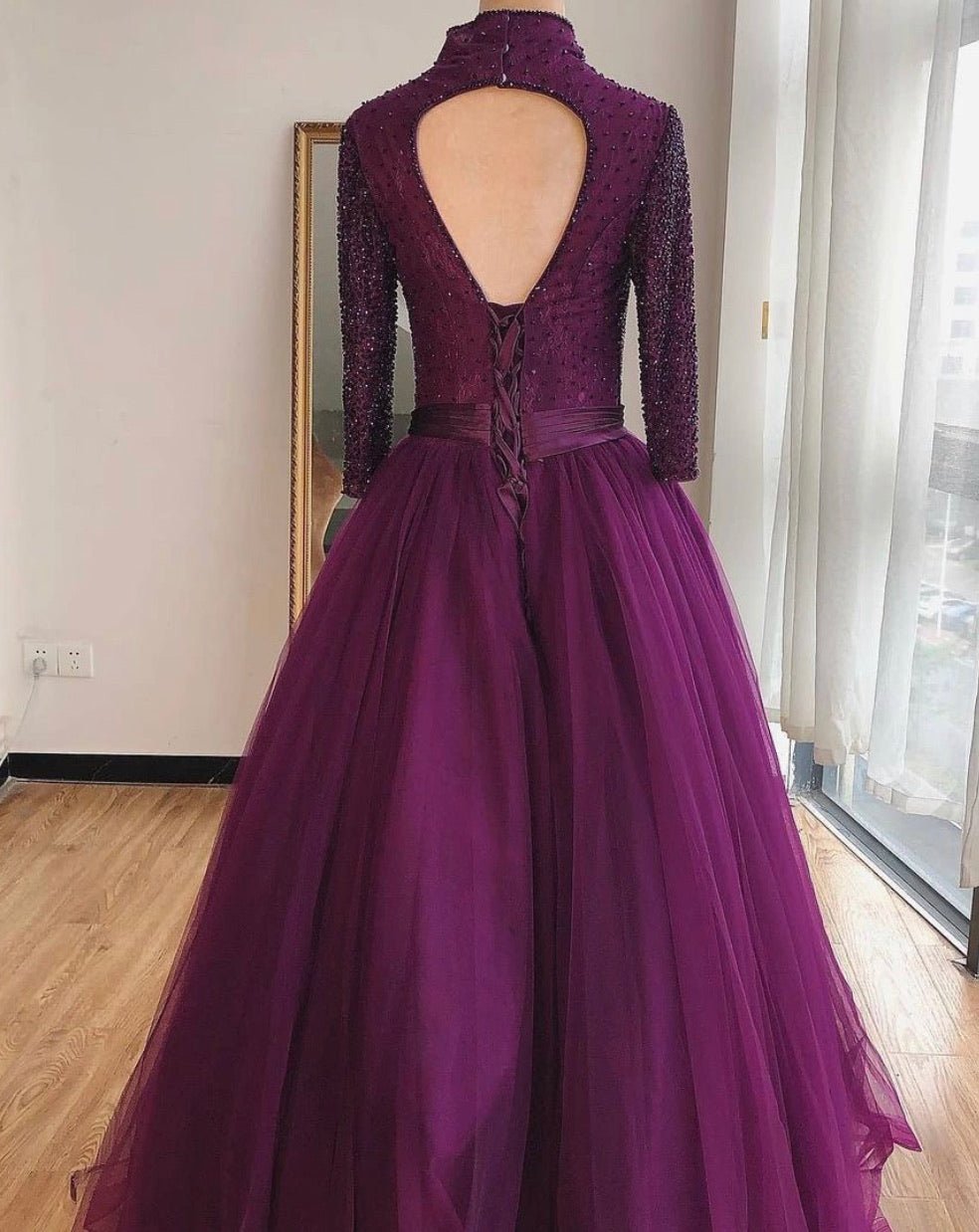 Mathilde Lace Up Tulle Formal Dress - Mscooco.co.uk