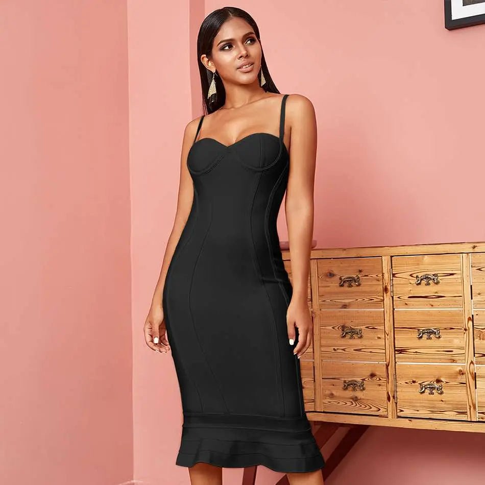 Mermaid Sexy Spaghetti Strap Bodycon Dress - Mscooco.co.uk