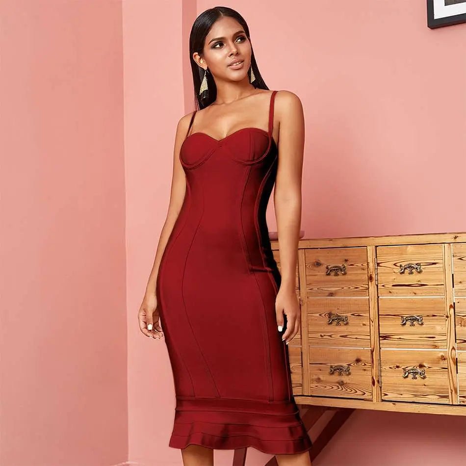 Mermaid Sexy Spaghetti Strap Bodycon Dress - Mscooco.co.uk