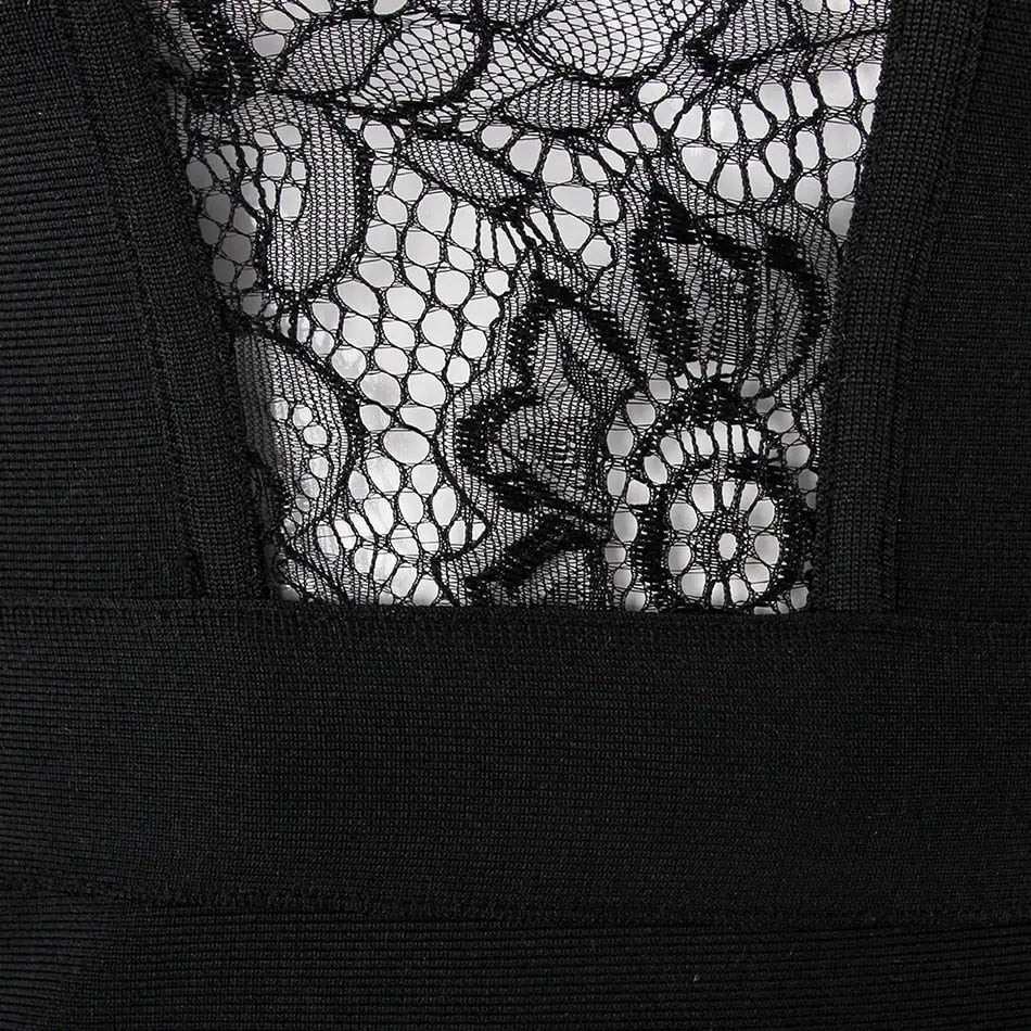 New Bandage Vestido Lace Midi Dress - Mscooco.co.uk