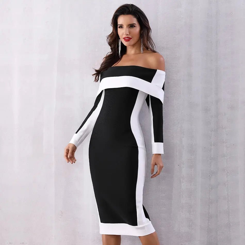 New Long Sleeve Bodycon Bandage Dress - Mscooco.co.uk