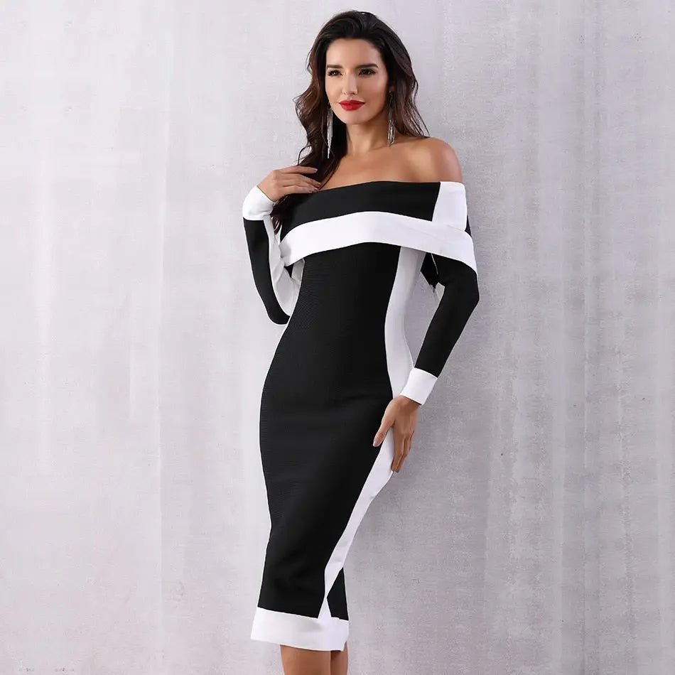 New Long Sleeve Bodycon Bandage Dress - Mscooco.co.uk