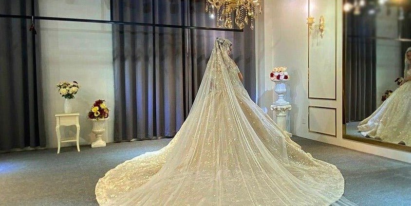 Off The Shoulder Flowers Wedding Dress - Mscooco.co.uk